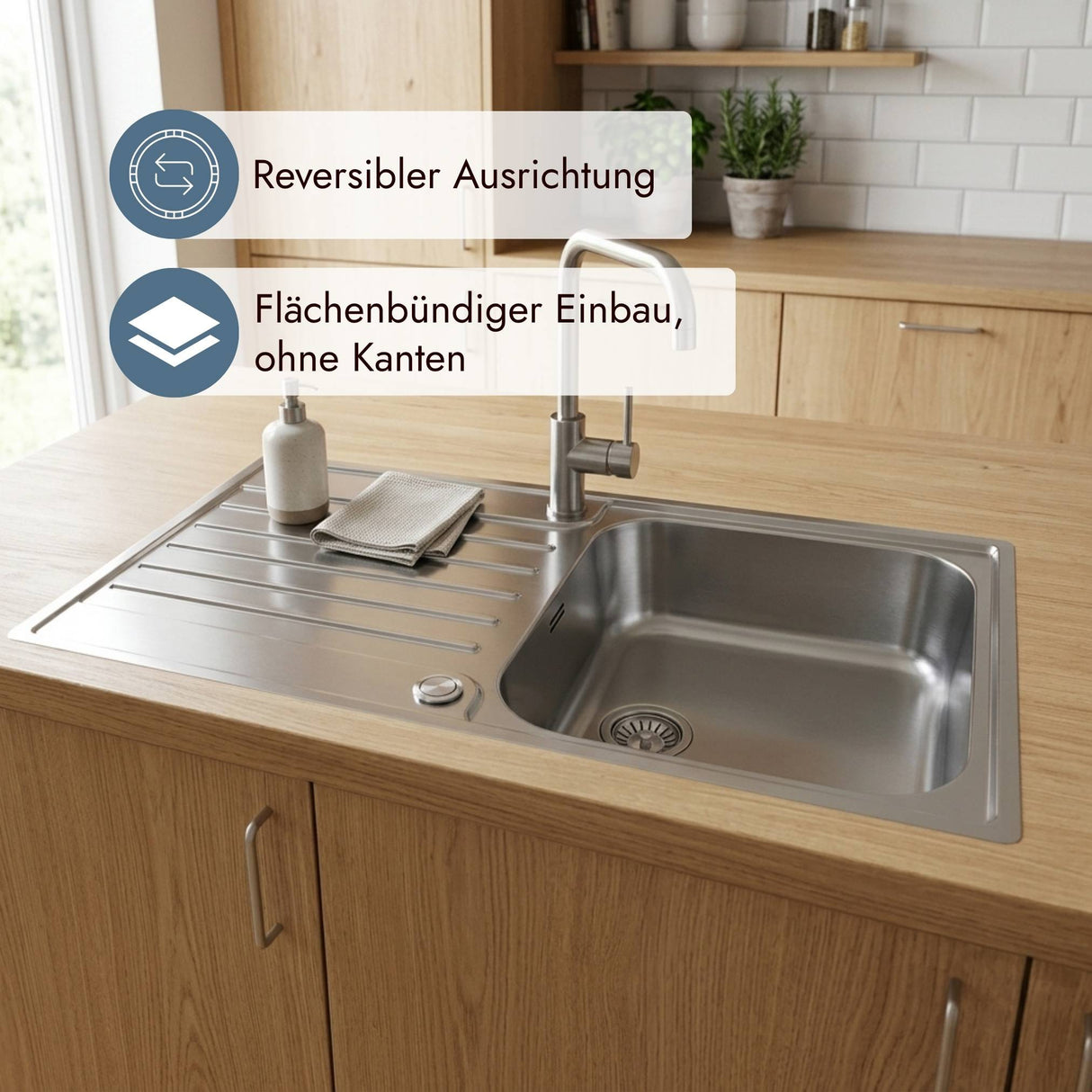 Franke Maris Argos Edelstahlbecken mit flächenbündiger Montage und gebürsteter Oberfläche