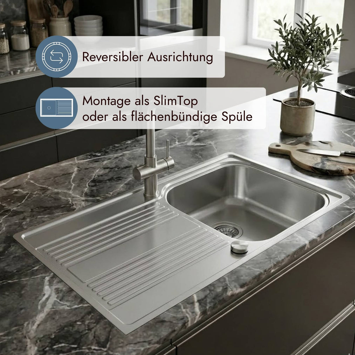 Franke Smart Rapid Edelstahlbecken für flächenbündigen Einbau oder SlimTop-Montage