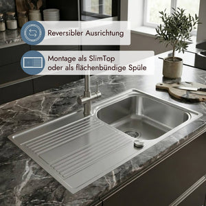 Franke Smart Rapid Edelstahlbecken für flächenbündigen Einbau oder SlimTop-Montage
