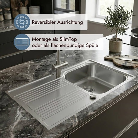 Franke Smart Rapid Edelstahlbecken für flächenbündigen Einbau oder SlimTop-Montage