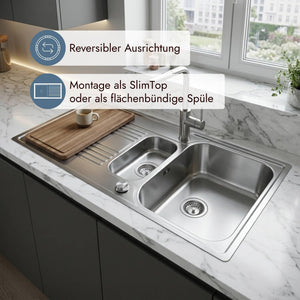 Franke Smart Rapid Edelstahlbecken für flächenbündigen Einbau oder SlimTop-Montage