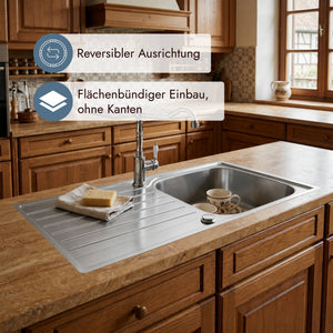 Franke Maris Argos Edelstahlbecken mit gebürsteter Oberfläche und flächenbündiger Montage