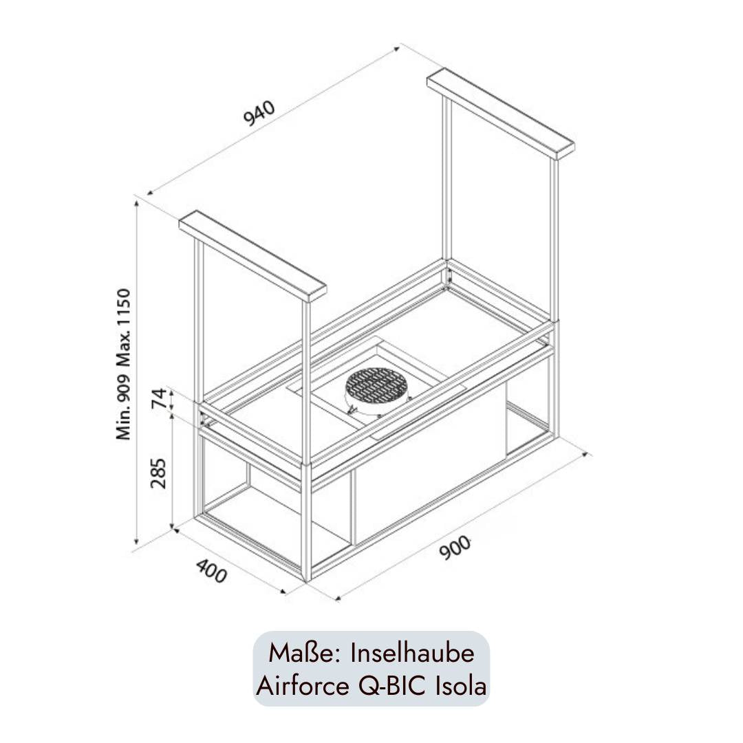 Airforce Q-BIC ISOLA Inselhaube 90x40