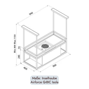 Airforce Q-BIC ISOLA Inselhaube 90x40