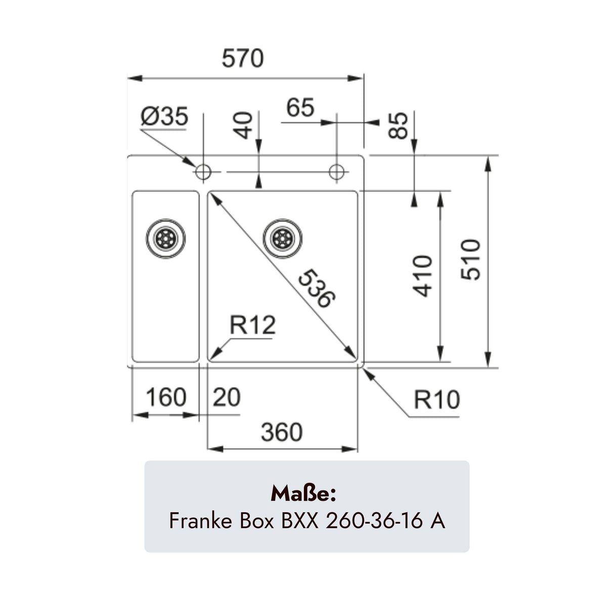 Franke Box BXX 260-36-16A