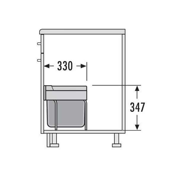Hailo Raumspar-Tandem-S 2 x 8 + 1 x 12 Liter