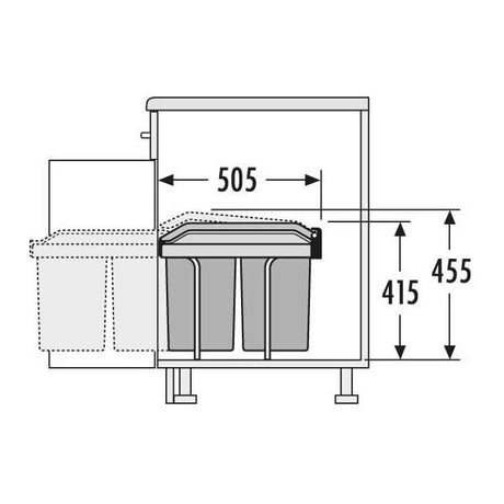 Hailo AS Tandem Abfallsammler 2 x 15 Liter