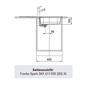 Franke Einbauspüle SKX 611-100 XL in Stahl gebürstet für Unterschränke ab 60 cm