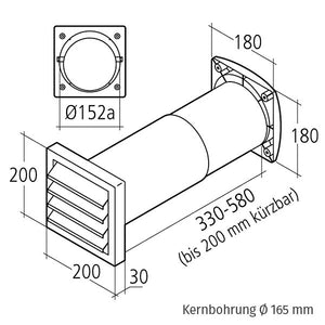 Aeroboy Mauerkasten 150 - Edelstahl