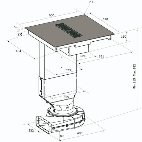 Tischhaube Airforce Centrale 60