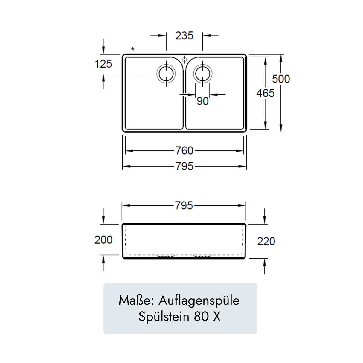 Villeroy & Boch Spülstein 80 X