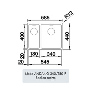 Blanco ANDANO 340/180-IF
