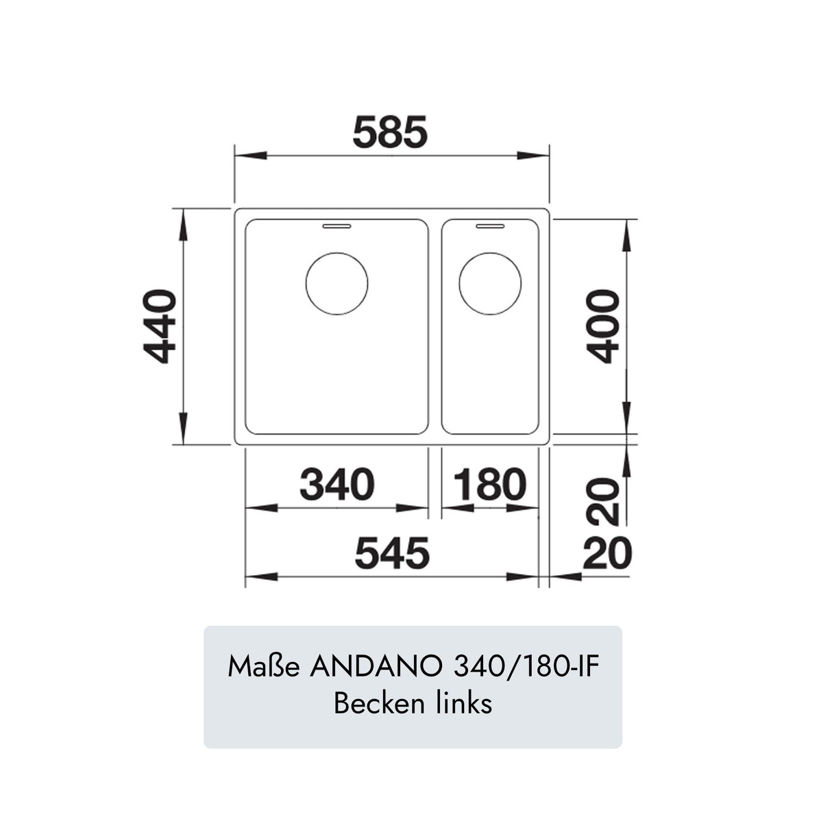 Blanco ANDANO 340/180-IF
