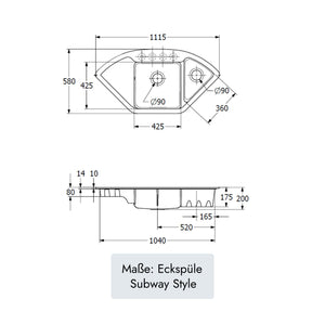 Villeroy & Boch Subway Style Eckspüle