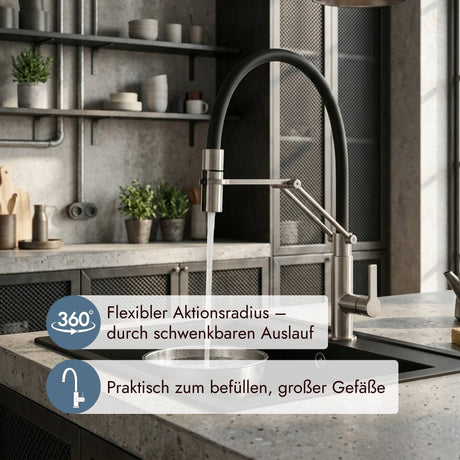 Hochwertige systemceram Offeo Pro Küchenarmatur für stilvolle Küchen mit praktischem Nutzwert