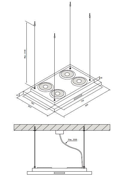 Airforce Drahtseilabhängung für Inselhauben