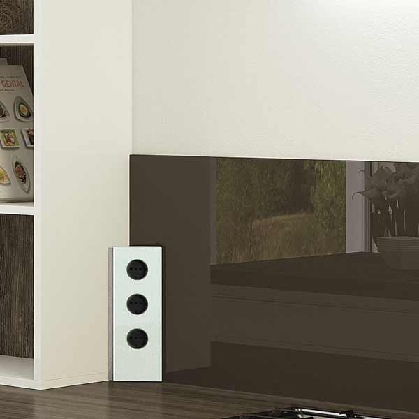 Wipo Power Ecksteckdose 3fach mit Glasblende