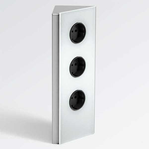 Wipo Power Ecksteckdose 3fach mit Glasblende