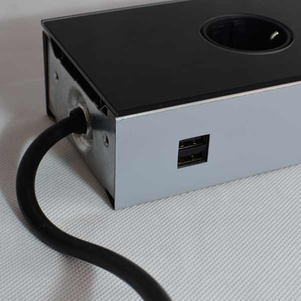 Wipo Power Turm Glas 3-fach mit USB-Anschlüssen