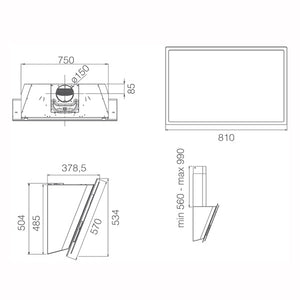 Elica Elle-S Weißes/Schwarzes Glas