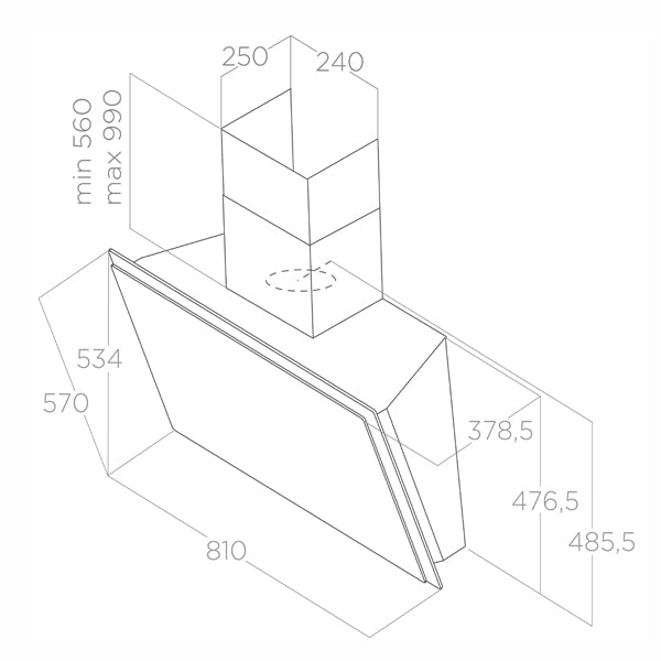 Elica Elle-S Weißes/Schwarzes Glas