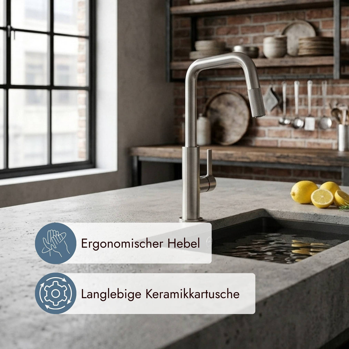 Offeo Küchenarmatur von systemceram für komfortables Spülen, Befüllen und Reinigen