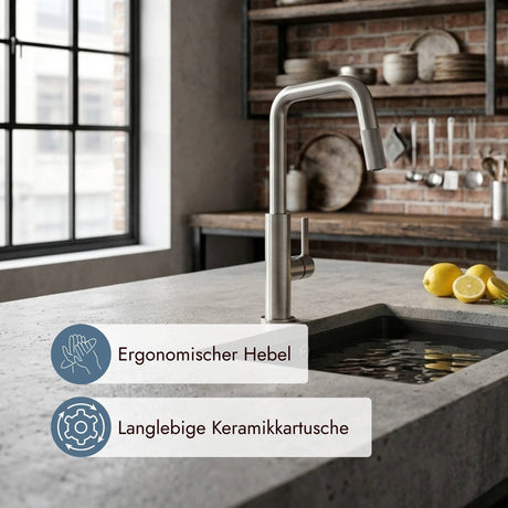 Offeo Küchenarmatur von systemceram für komfortables Spülen, Befüllen und Reinigen