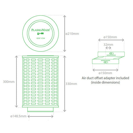 PlasmaMade E-Filter GUC1214 - 1000 m³