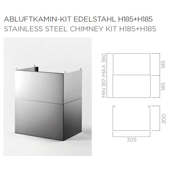 Kamin-Kit für Elica Hidden 2.0
