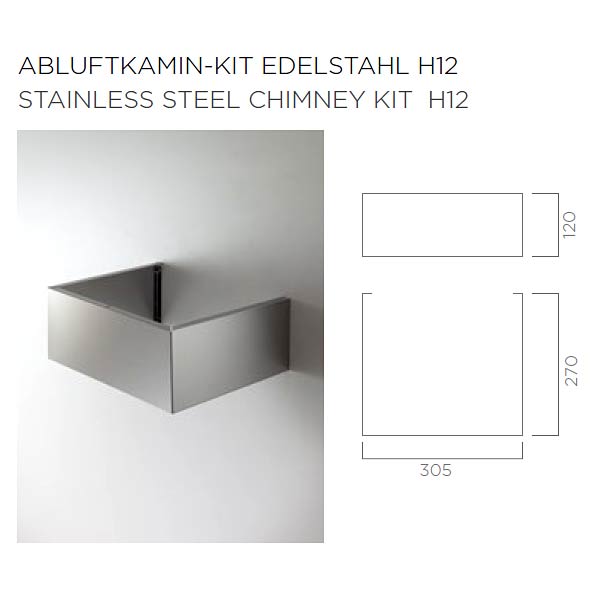 Elica Kamin-Kit Edelstahl H12