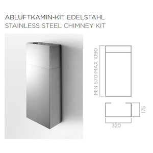 Elica Kamin-Kit für Wandhauben - Edelstahl