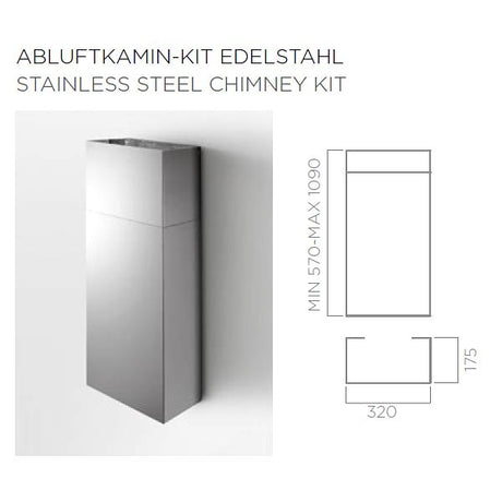 Elica Kamin-Kit für Wandhauben - Edelstahl