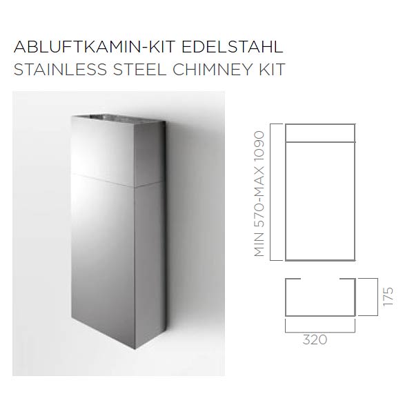 Elica Kamin-Kit für Wandhauben - Edelstahl