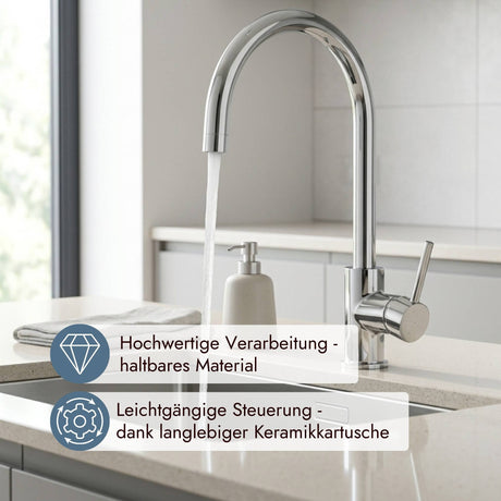 Systemceram Fresh Armatur mit Festauslauf passend zu modernen Keramikspülen