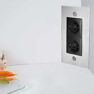 Thebo 2-fach Steckdosenelement Edelstahl