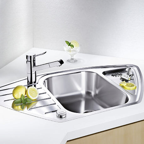 Blanco Lantos 9 E-IF Eckspüle Edelstahl