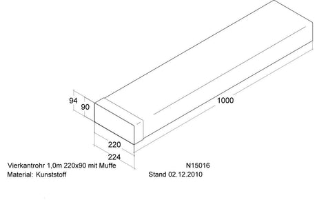 Flachkanal mit Muffe hochwertiger Kunststoff