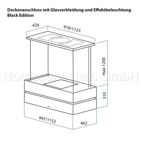 Berbel Deckenanschluss Glasverkleidung+Effektbel. Black Edit.