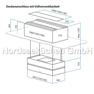 Deckenanschluss vollversenkbar für Skyline