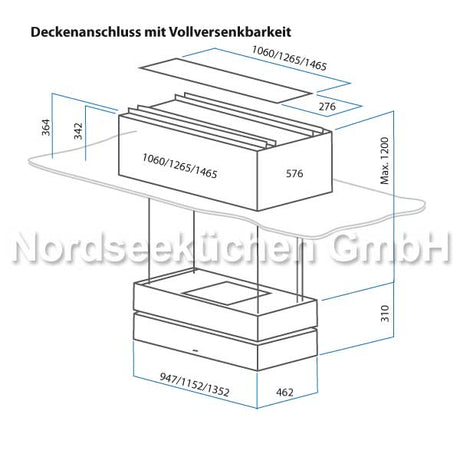 Deckenanschluss vollversenkbar für Skyline