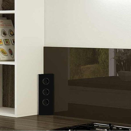 Wipo Power Ecksteckdose 3fach mit Glasblende