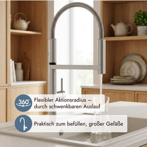 systemceram Move Armatur mit markantem Profi-Design und praktischer Bedienung für hochwertige Küchen. 