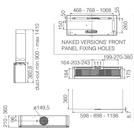 Elica Kamin-Kit für Wandhauben - Edelstahl