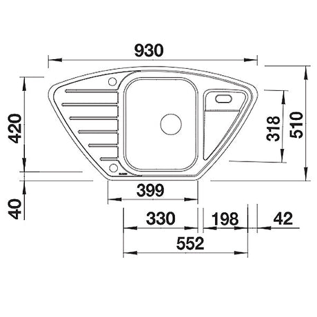 Blanco Lantos 9 E-IF Eckspüle Edelstahl
