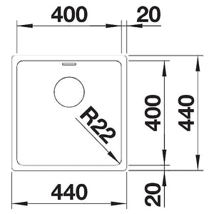 Blanco Andano 400-U Unterbauspüle Edelstahl