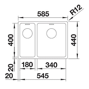 Unterbauspüle Blanco Andano 340/180-U 