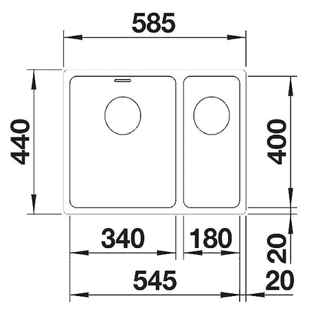 Blanco Andano 340/180-U Unterbauspüle links