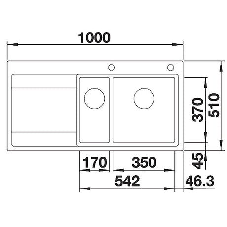 Blanco Divon II 6 S-IF Edelstahlspüle Becken rechts