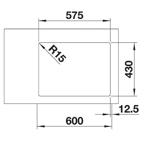 Flachrandspüle Blanco Andano 340/180-IF Becken rechts