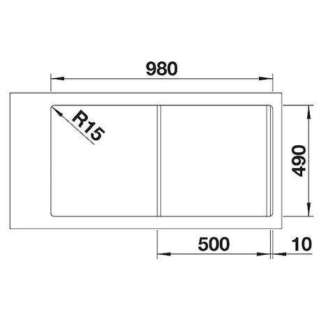 Edelstahlspüle Blanco Divon II 5 S-IF  Becken links